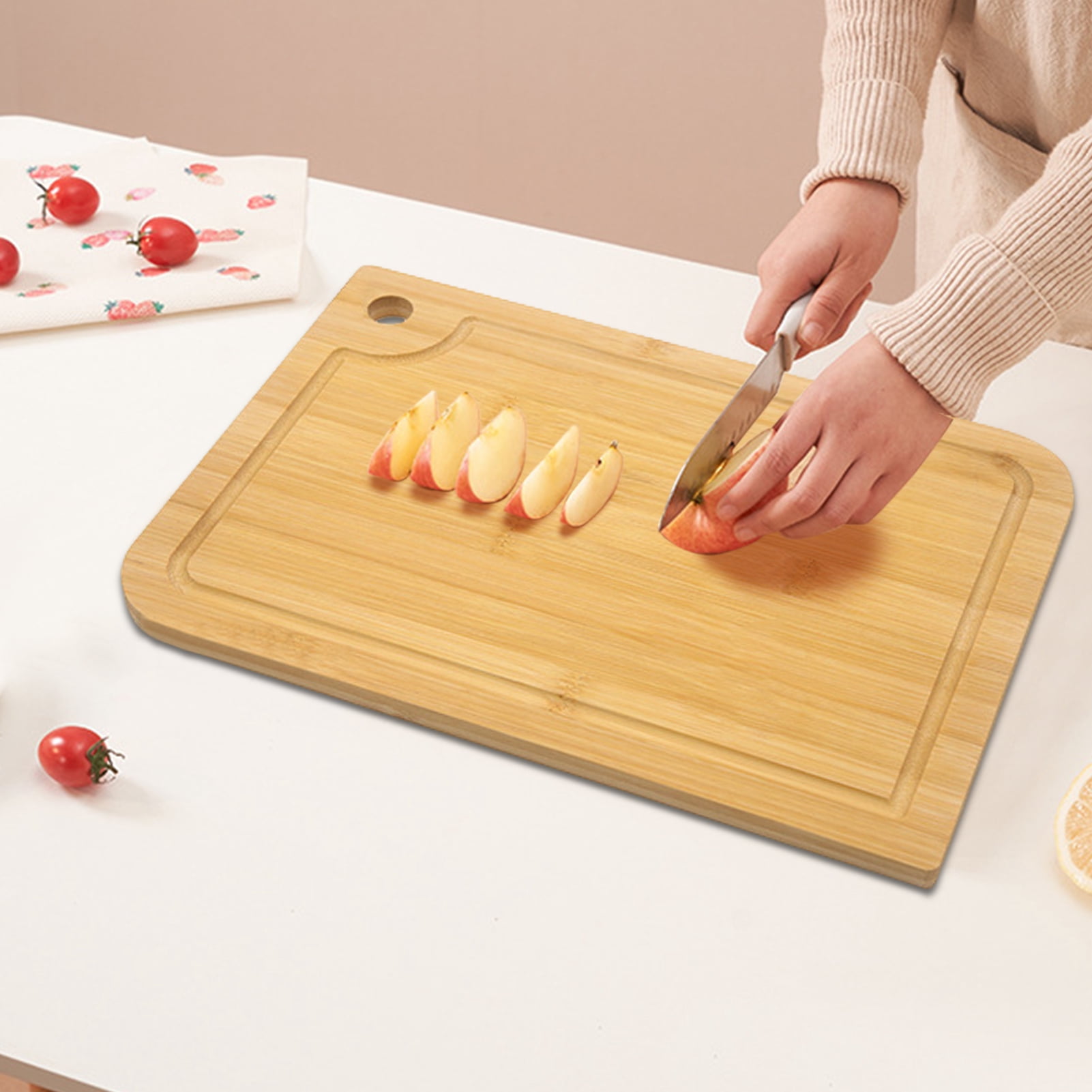 HomeLife Bamboo Cutting Boards for Kitchen Double-Sided Chopping Board Large Multi-Functional Fruit Cutting Board for Meat Vegetables Charcuterie Board And Cheese Platter