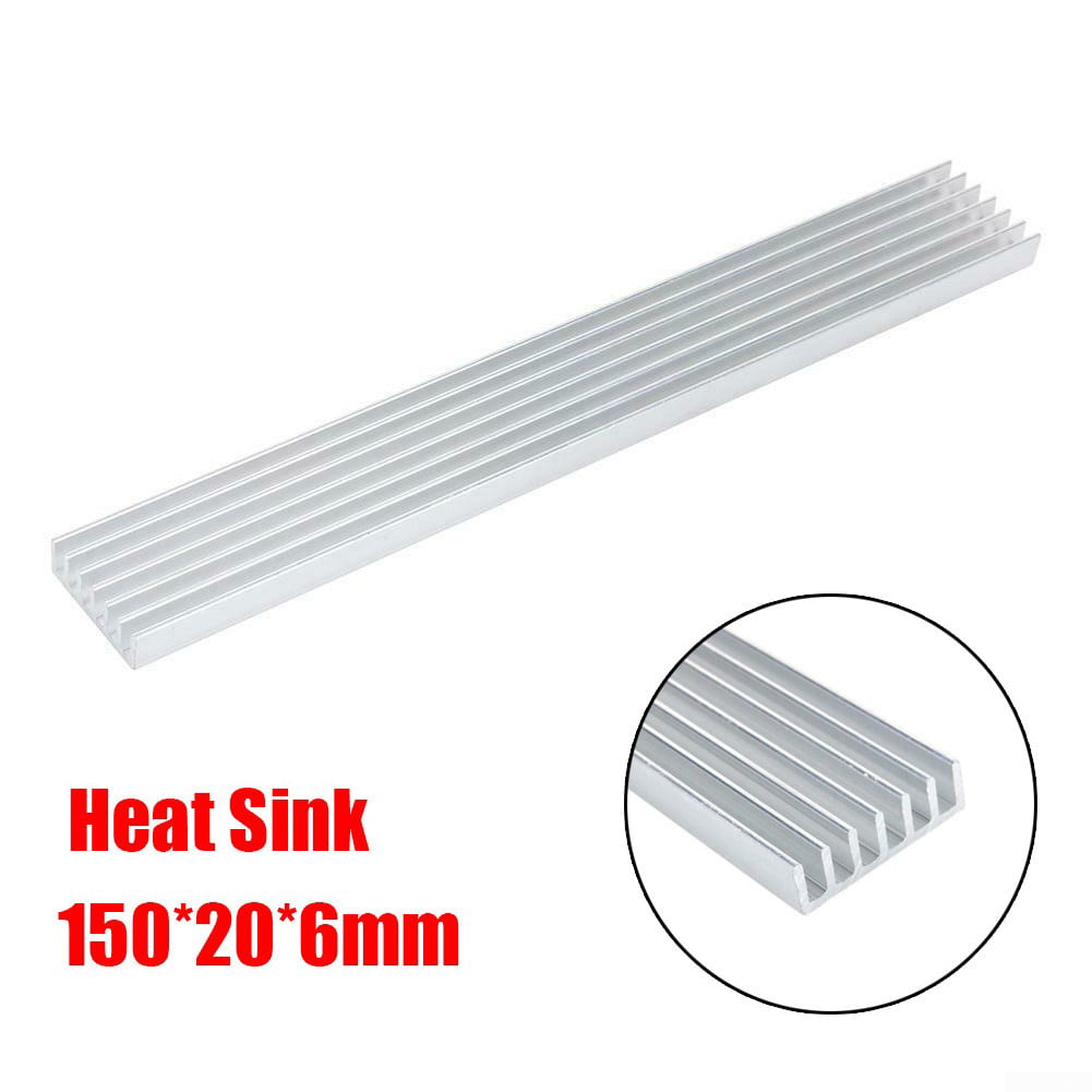 2Pcs Silver-White Heat Sink LED 150x20x6mm Heat Sink Aluminum Cooling Fin 