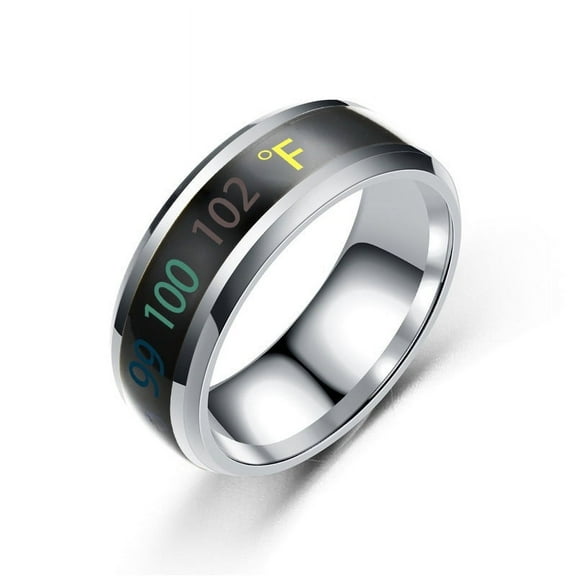 Unisex Stainless Steel Mood Rings, Fahrenheit Temperature Reactive, Drop Shape, Inlay-Free Design, Couple Rings