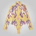 thumbnail image 2 of Pixel Unicorns Women's Bodysuit Jumpsuit Mock Turtle Neck Long Sleeve TopsOne Piece Leotards Shirt Yoga Outfits, 2 of 8
