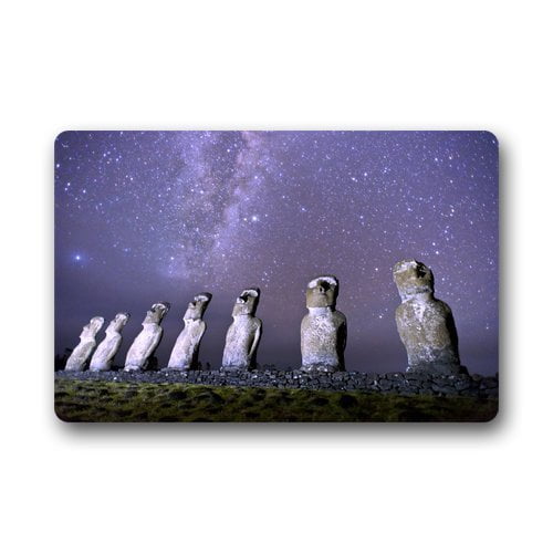 RYLABLUE Starry Night Stone Doormat Floor Mats Rugs Outdoors/Indoor Doormat Size 23.6x15.7 inches