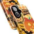thumbnail image 2 of Halloween Patchwork Phone Case, Pumpkin, Bats & Monster Hand Orange Plaid iPhone Cover for iPhone 16 15 14 13 12 11 Pro Max Mini, 2 of 6