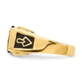 thumbnail image 3 of Auriga 10k Yellow Gold Men's Polished and Textured with Black Enamel, Imitation Blue Spinel and AA Quality Diamond Masonic Ring Size- 10, 3 of 6