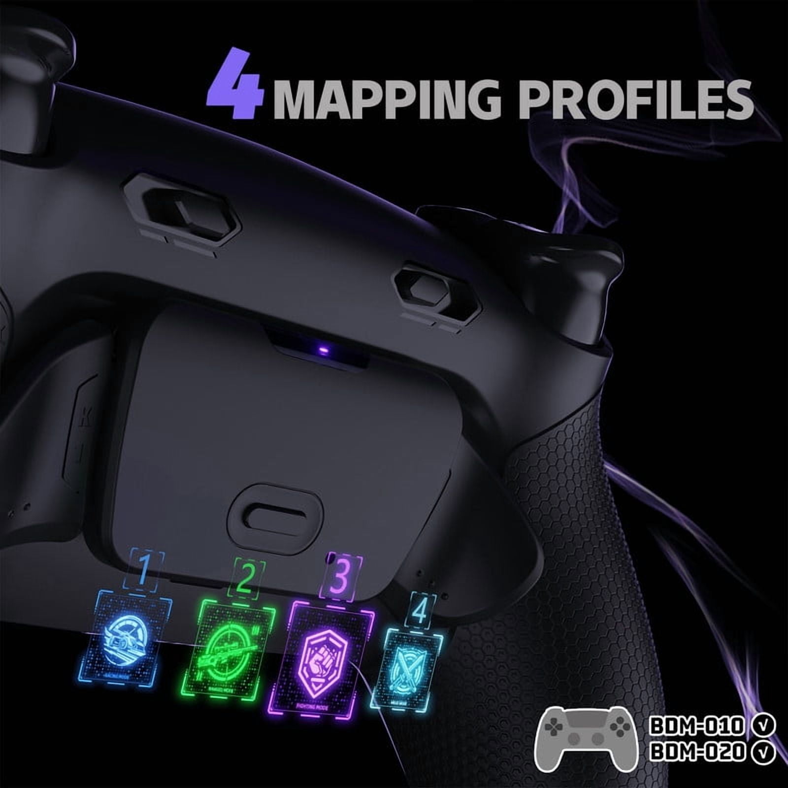 eXtremeRate RISE Plus MAX Back Paddles Kit with Clicky Trigger Stops & Rubberized Grip for PS5 Controller BDM-010 020, Remappable Back Buttons Kit for PS5 Controller - Black - NO Controller