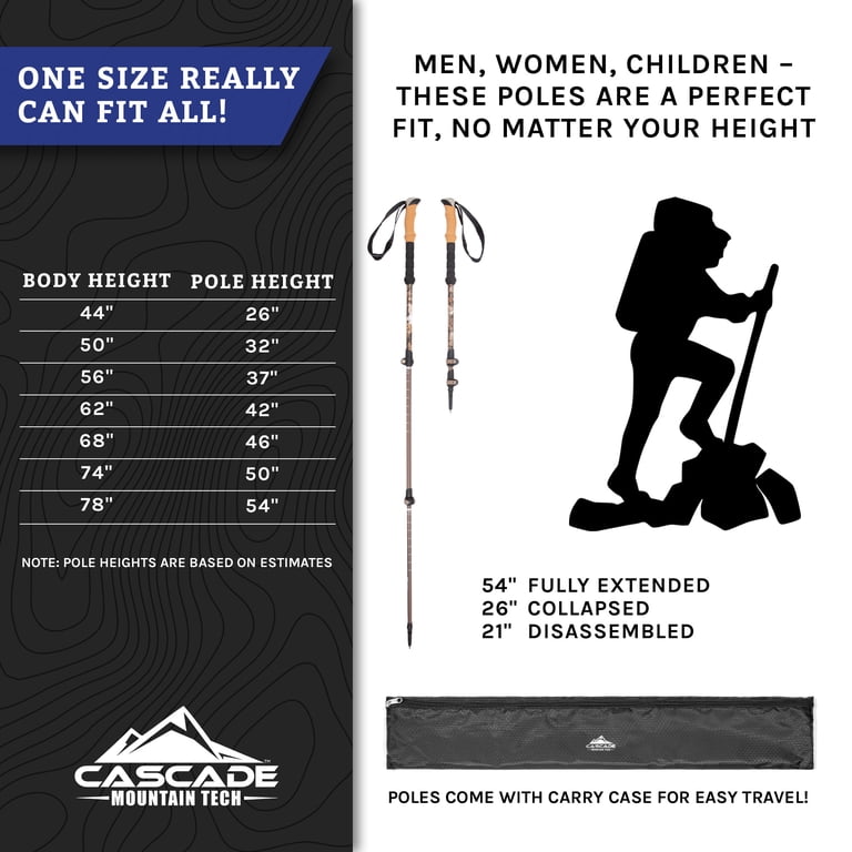Cascade Mountain Tech 3K Carbon Fiber Trekking Poles, 26-54" photo 8