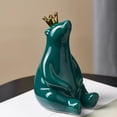 thumbnail image 3 of lindo Oso estatuilla estatua cerámica escultura hogar Decoración artesanías TV pequeña sala decoración personalidad ornamento Oso verde sentado Soledad Figura de oso polar, 3 of 10