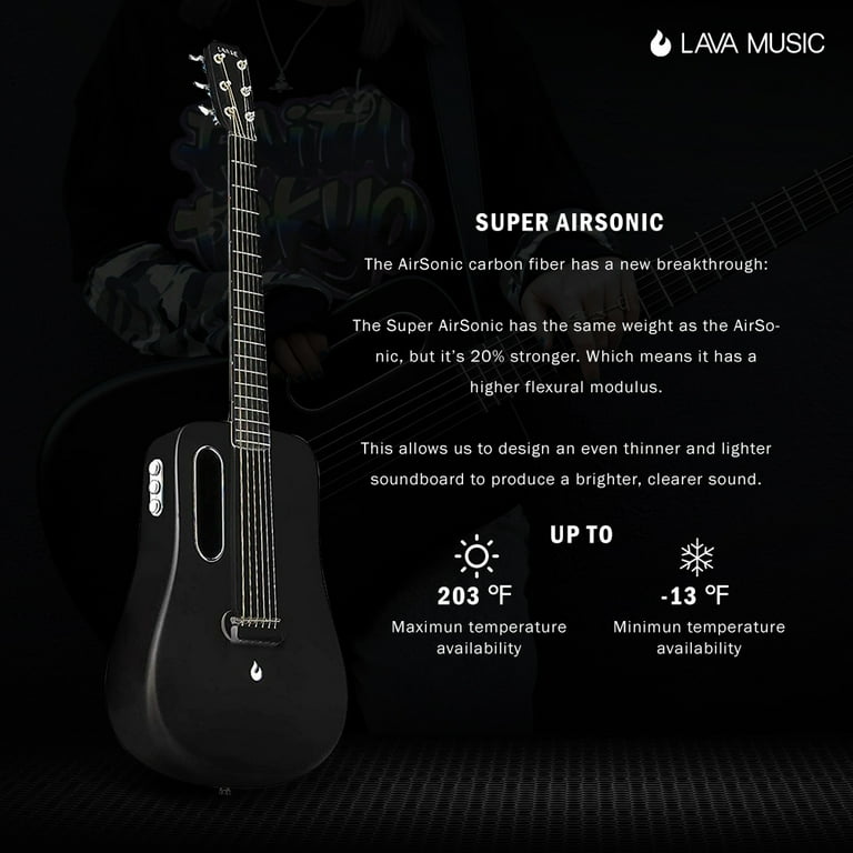 LAVA ME 2 Carbon Fiber 6 Inch Acoustic-Electric Travel Guitar