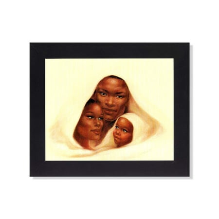 African American Black Mother Father and Child Black Framed 8x10 Art Print