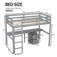 thumbnail image 4 of Aukfa Twin Loft Bed with Built-in Desk and Storage Cabinet with 2 Drawers for Kids Teens Dorm, Gray, 4 of 9