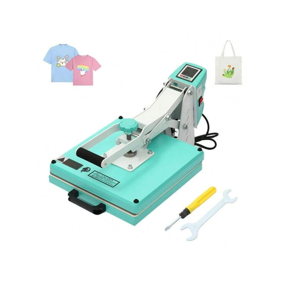 blue 15x15INCH Heat Press Machine For T Shirts, Heat Press For Sublimation Vinyl Heat Transfer Projects, Heats Up Fast & Distribute Heat Evenly