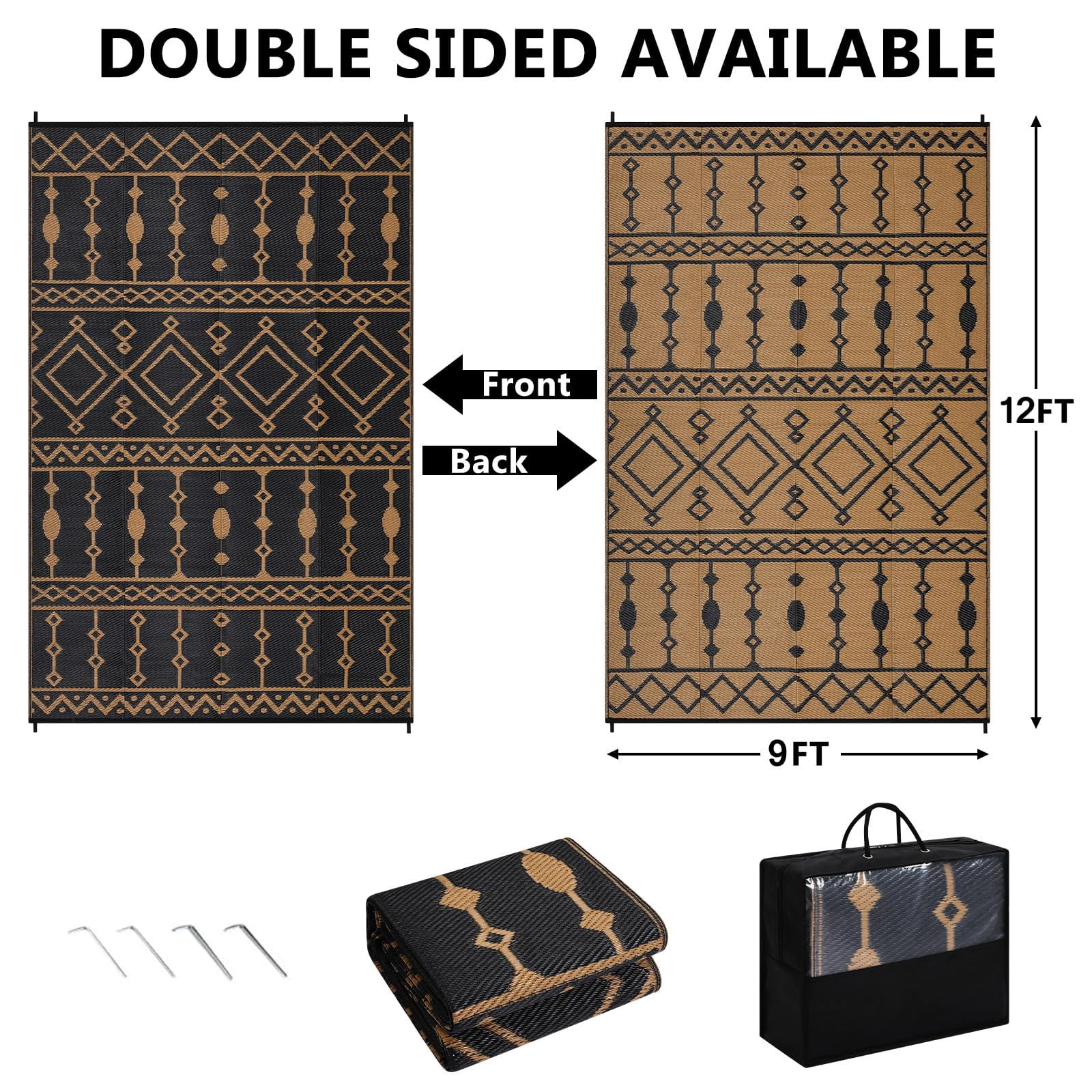 Danolapsi Waterproof Outdoor Rug,8x10ft Plastic Straw Rug for RV Camping,Large Floor Mat and Rug for Outdoors,Outside Carpet,Outside Outdoor Area Rug for Rv,Deck,Camper,Picnic