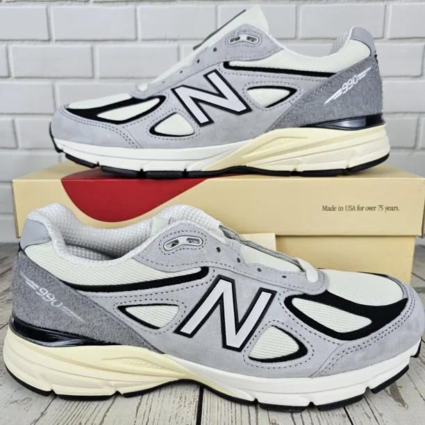 ? New Balance 990V4 MiUSA Teddy Santis Grey Black Cream Men's Size 9.5 U990TG4 ?