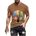 thumbnail image 2 of Qertyioot Hommes Imprimer Manches Courtes Col Rond T-shirt Casual Mode Manches Courtes Été Économies, 2 of 5