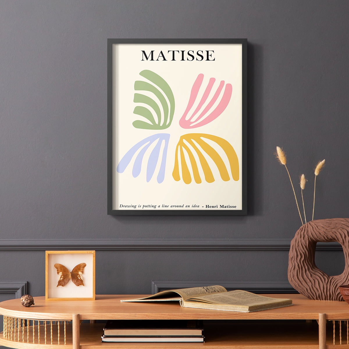 Matisse CDLXXXVIII in Black Solid Wood Framed Print No Nail Hanging