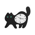 thumbnail image 3 of Reloj de pared con diseño de gato, bonito gatito, divertido, creativo, silencioso, fácil de leer, dibujos animados para decoración del aula, el hogar, negro, 3 of 8