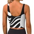 thumbnail image 3 of Lsque Abstract Monochrome Profile Printed Women'S Sports Bra, Compression, Moisture Wicking, High-Impact Sports Bra For Women,Supportive sports bra-XX-Large, 3 of 9
