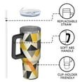 thumbnail image 4 of OBREWU Modern Art Geometric Tumbler with Handle and Lid,Modern Art Geometric 40oz Double Wall Vacuum Insulated Tumbler,Cups Gift for Women and Men, 4 of 7