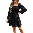 thumbnail image 1 of Vestido de manga larga elegante para mujer, vestido corto de gasa, mini vestidos de fiesta, 1 of 6