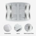thumbnail image 4 of Waist Support Belt | Breathable Cloth Back Brace for Lumbar Protection | Reinforced Metal Springs | Compression Relief | Sports Fitness Exercise | 120x25cm | Gray/Black | Fits Men Women | 1 Piece, 4 of 7