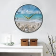 thumbnail image 4 of Seastars Seashells on Beach Acrylic Wall Clocks Quiet Round Clock Battery Operated Non-Ticking Clock for Bedroom Kitchen Office Decorative 9.5 Inch, 4 of 10