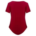 thumbnail image 6 of Women Blouse Shirts for Women Women Classic Summer Solid Color Short Sleeve Irregular Hem Tunic Tops Flowy Blouses Shirt, 6 of 7