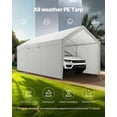thumbnail image 2 of VEVOR Carport, 10 x 20 FT Outdoor Car Canopy, Potable Carport with Removable Sidewalls & Door, Heavy Duty Car Shelter, UV-Resistant & Water-Resistant, All-Season Protection for Automobile Boat White, 2 of 9