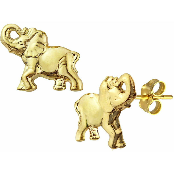10kt Gold Elephant Stud Earrings