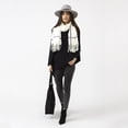 thumbnail image 3 of Poncho Hadley Wren clásico para mujer, algodón con bloques de colores, negro, 3 of 5