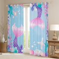 thumbnail image 2 of Manfei Kids Children Kawaii Mermaid Black Out Curtains,Cartoon Marine Animal Curtains Pack of 2 (42x63 Each),Cute Sea Wildlife Bedroom Curtains,Super Cozy Room Decor, 2 of 6