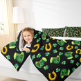 thumbnail image 4 of Manfei Retro Horseshoe Full Size Comforter Sets,St.Patrick Day Bedding Comforter Set,Four Leaf Clover Bedding Sets For Boys Teens,Super Cozy Room Decor Reversible,3-Piece, 4 of 8