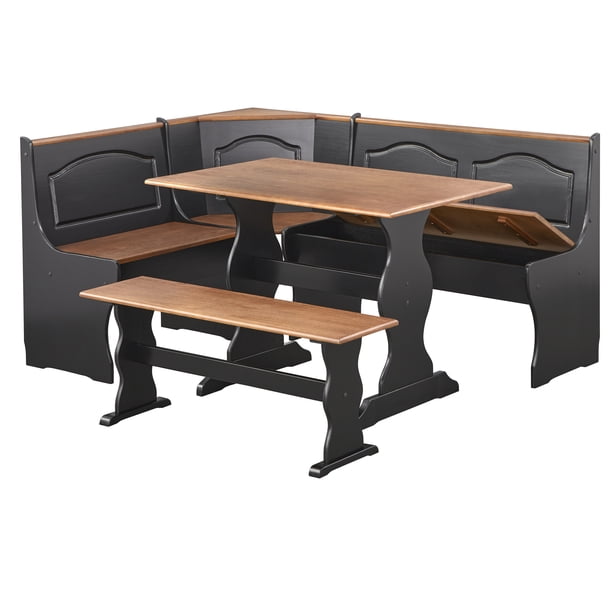 TMS Knox 3-Piece Corner Reversible Indoor Dining Breakfast Nook