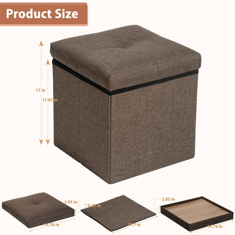 Storage Small Ottoman Foldable Rectangle Multipurpose Foot Rest