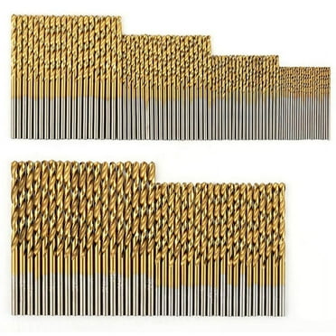 MountRuby Titanium Coated Drill Bit Set, 120-Piece, High-Speed Steel (HSS) for Metal and Steel, Gold Finish