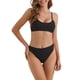thumbnail image 1 of Conjuntos de bikini de tirantes ajustables para mujer de 2 piezas, parte inferior de cintura alta acanalada, trajes de baño en negro mediano, 1 of 5