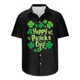 thumbnail image 4 of ZRGHAOYLQ Hawaiian Shirts for Men Casual Short Sleeve Fashion Shamrock Pattern Happy St. Patricks Day Tops Casual Button Down Beach Tees Shirt, 4 of 5