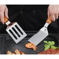 thumbnail image 7 of 2 Pcs Metal Spatulas Set, Happon Metal Spatula for Cast Iron Skillet, Cooking Utensils Egg Grill Spatula Stainless Steel Slotted Spatula, Flat Top Metal Spatula Turner with Wood Handle, 7 of 7