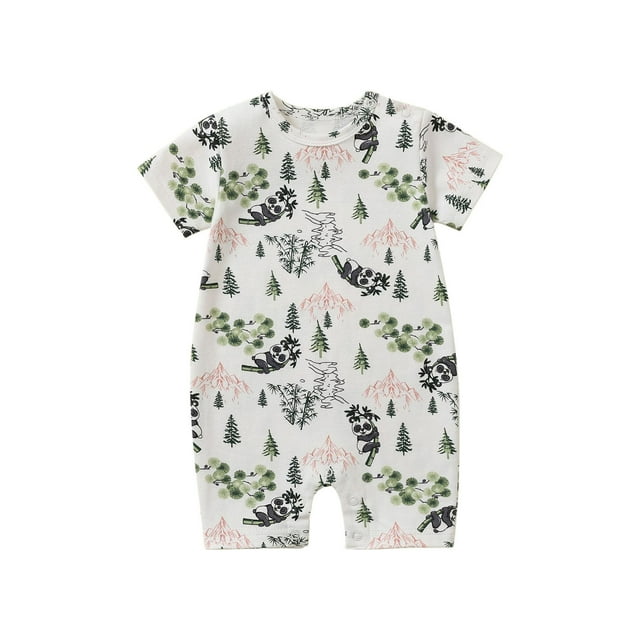 Birdeem Barboteuse à Manches Courtes pour Bébé Fille Garçon Couleur Unie