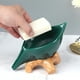 Porte-savon en Céramique Porte-Savon en Forme de Feuille Porte-Savon Étanche Stable pour Cuisine de Toilette – image 4 sur 9