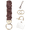 Brown, variant on Scrunchie Keychain Wristlet, Key Chain for Car Keys with D Ring, Stretchy Phone Charms with Tether Tab for Women.