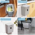 thumbnail image 6 of 2.4 Gallon Compost Bin/Hanging Small Trash Can with Lid for Kitchen Cabinet Door/Counter Top/Under Sink/Bedroom/Bathroom/Cupboard, Mountable Indoor Compost Bucket, Gray, 6 of 7