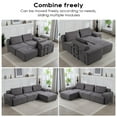 thumbnail image 3 of L-Shaped Sectional Couches with Memory Foam & Steel Frame, No Assembly Convertible Sofa Bed, Corduroy Fabric Compression Sofa, Modular Couch for Living Room, Apartments, Home Theate, Office, Grey, 3 of 9