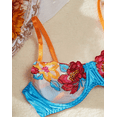 thumbnail image 4 of Silk Blue Lingerie Set Floral Garter, 4 of 5