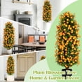 thumbnail image 5 of Bibana 37" 2 Packs Orange Artificial Plum Blossom Tree, Fake Floral Plant Tree in Pot, Faux Potted Decorative Topiary Plant, Cement Filled Flower Trees for Modern Home Office Indoor Outdoor, 5 of 6
