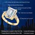 thumbnail image 2 of Gem Stone King 10.83 Ct Octagon White Zirconia 18K Yellow Gold Plated Silver Ring, 2 of 6