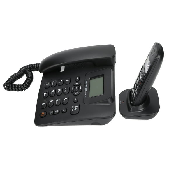 Expandable Corded Cordless Phone System, Expandable Home Phone With Answering Machine And One Touch Call Blocking, 1 Headset, 2.4Ghz, Screen Blue Backlight