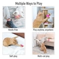 thumbnail image 4 of Amusing cat toy, retractable cat wand toy, cat feather toy with silicone collar, interactive cat toy for indoor exercise/Blue+Pink/2PCS, 4 of 6