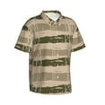 thumbnail image 2 of Hawaiian Shirt For Men, Horizontal Striped Camouflage Mens Button Down Short Sleeve Shirt, Summer Beach Shirts For Men, 2 of 2