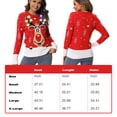 thumbnail image 6 of HA-EMORE Womens Reindeer Ugly Christmas Sweater LED Light Up Built-in Light Bulbs Holiday Knitted Sweater Cardigan Pullover Jumper Milu deer L, 6 of 7
