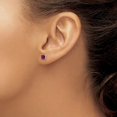 thumbnail image 3 of Auriga Fine Jewelry 925 Sterling Silver 4mm Square Red Glass Stud Earrings for Women, 3 of 5