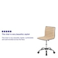 thumbnail image 2 of Flash Furniture Low Back Designer Armless Tan Ribbed Swivel Task Office Chair, 2 of 5